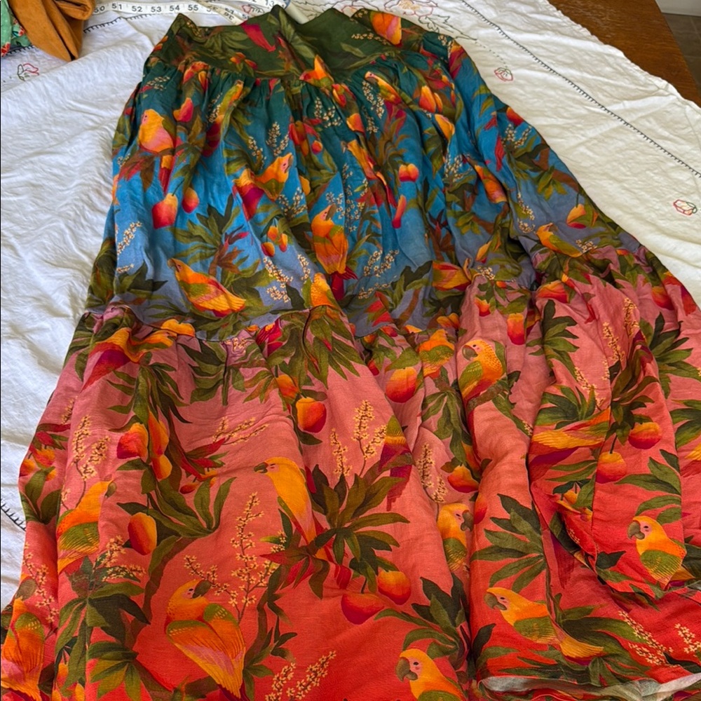 FARM Rio Multicolor Tropical A-Line Maxi Skirt - Picture 2 of 2